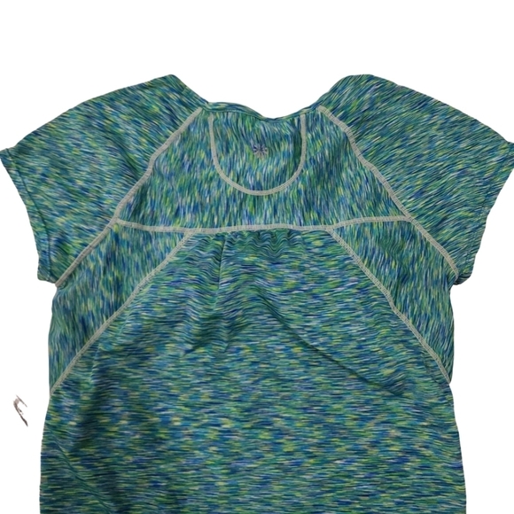 Athleta Pop Space Dye Shirt with Zipper Pocket in Green size XS - Picture 6 of 12